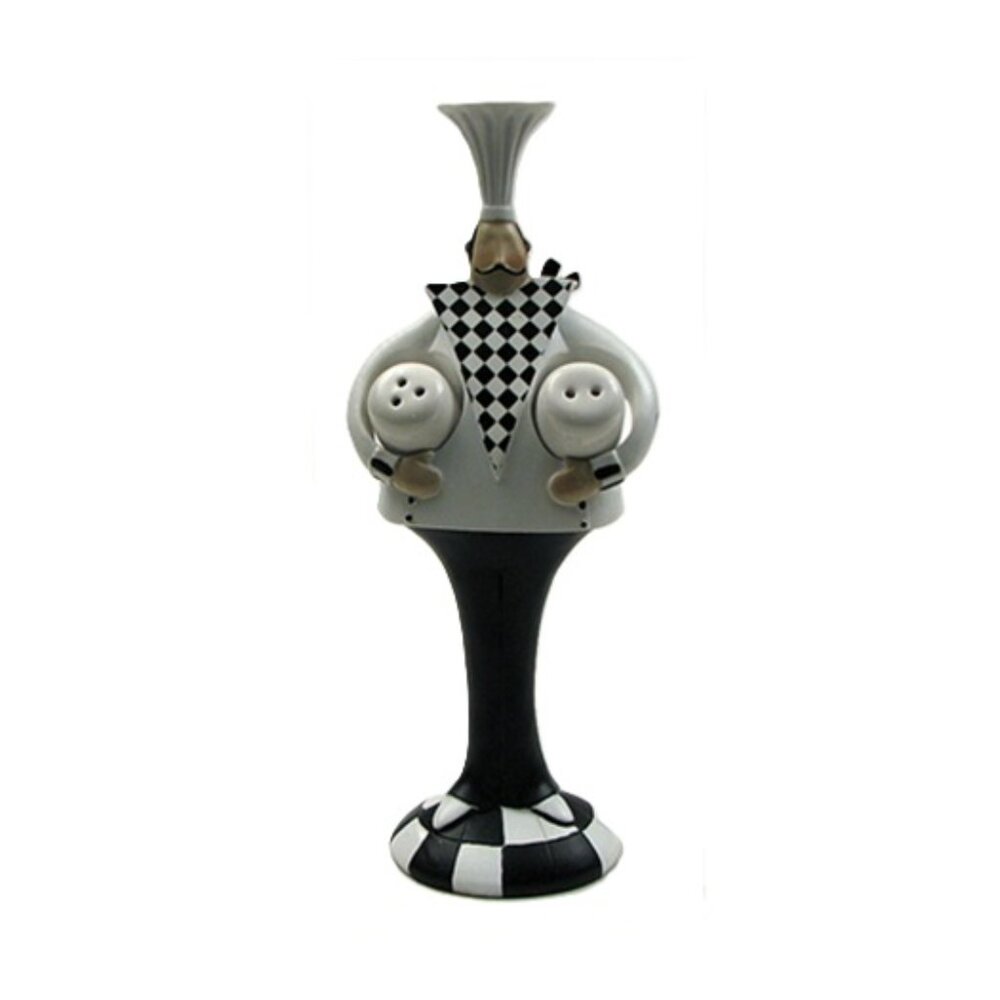 Heartfelt Brand Standing Chef Holding Salt and Pepper Shaker Set 10" tall 22611